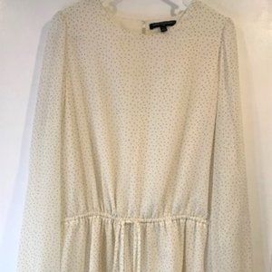Banana Republic Tall XL Long Sleeve Scoop Neck Flounce Draw String Dress